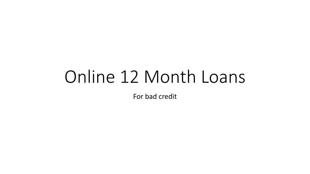 online 12 month loans