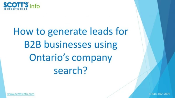 How to generate leads for B2B businesses using Ontario’s company search?