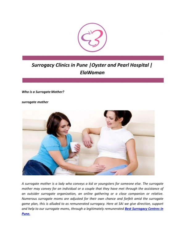Surrogacy Clinics in Pune | Oyster and Pearl Hospital | ElaWoman