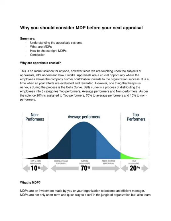 Why you should consider MDP before your next appraisal