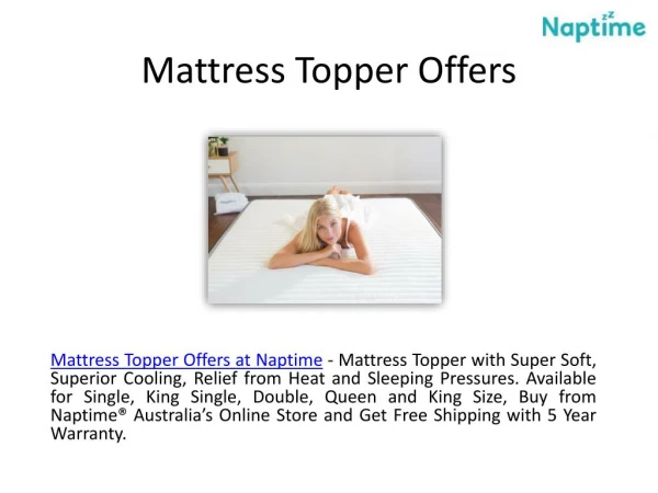 Mattress Topper Deals at Naptime