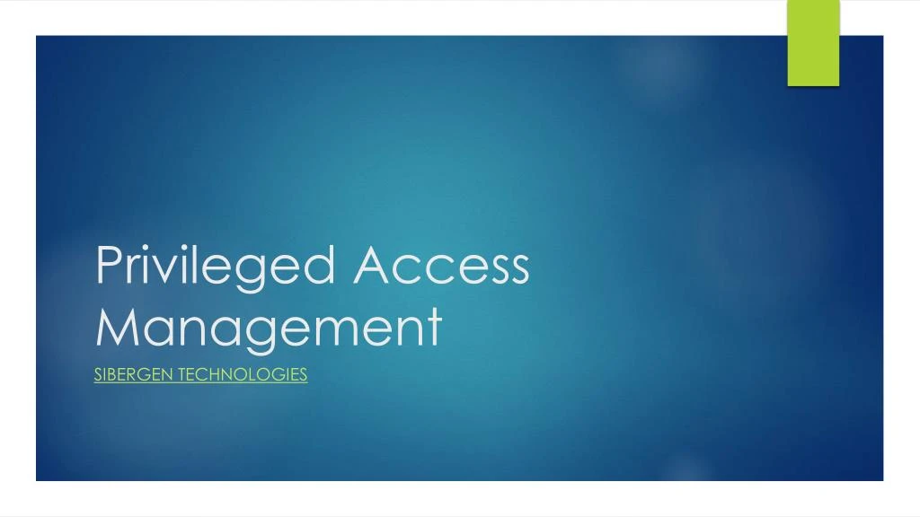 privileged access management