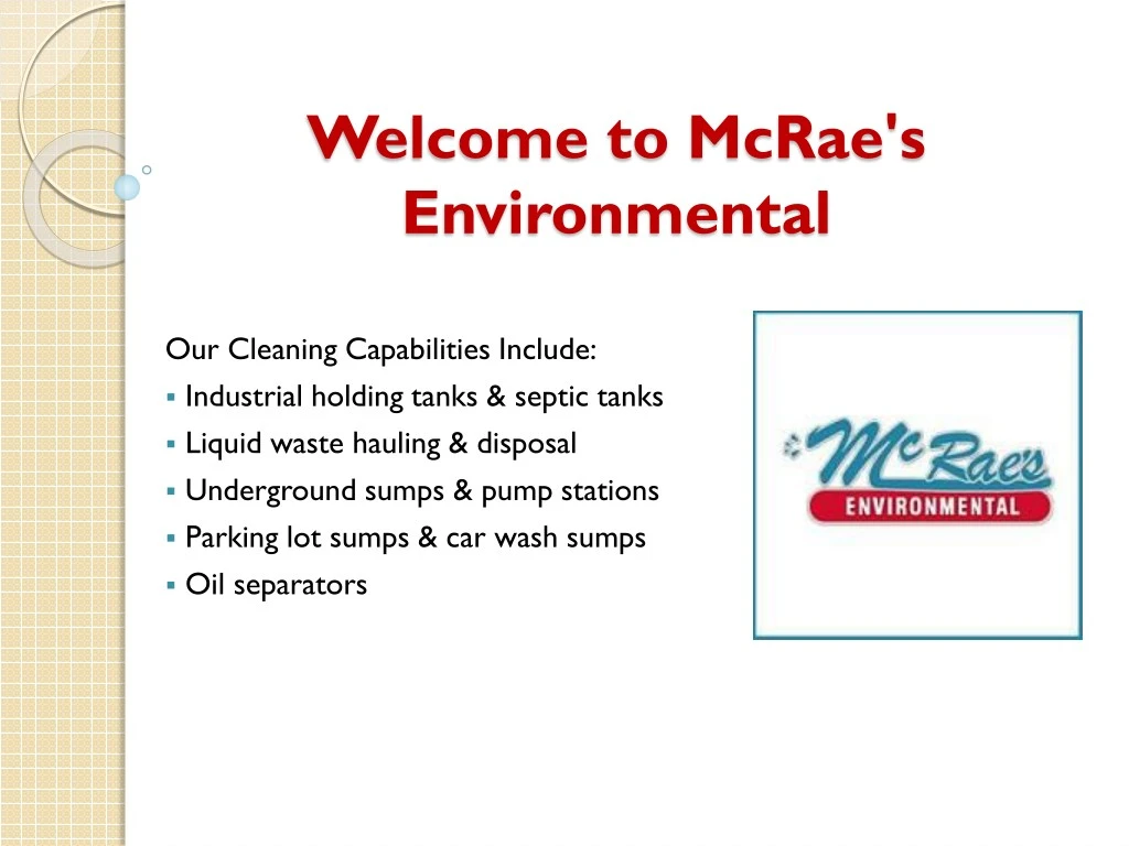 welcome to mcrae s environmental
