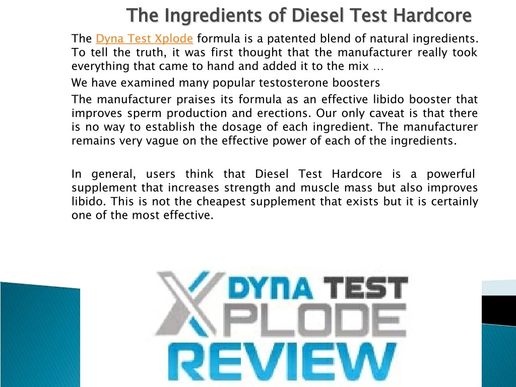 the ingredients of diesel test