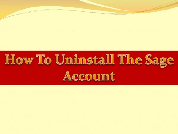 How to uninstall sage software using Windows