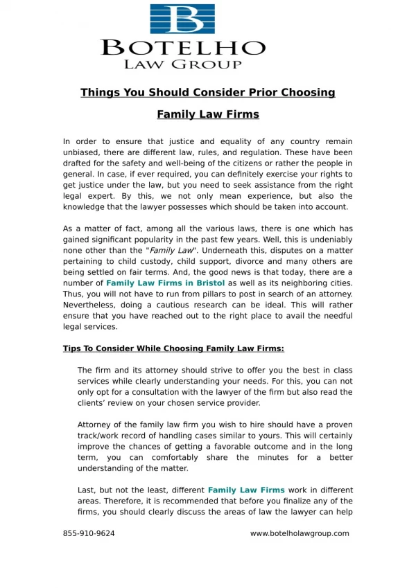 Things You Should Consider Prior Choosing Family Law Firms