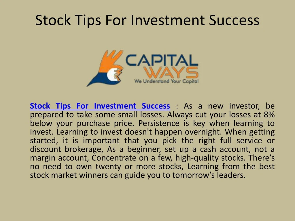 stock tips for investment success