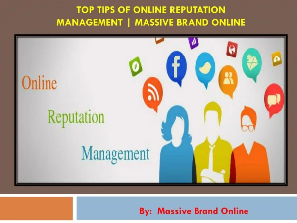 Top Tips of Online Reputation Management | Massive Brand Online