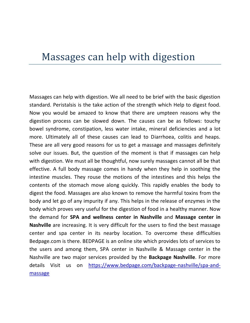 massages can help with digestion