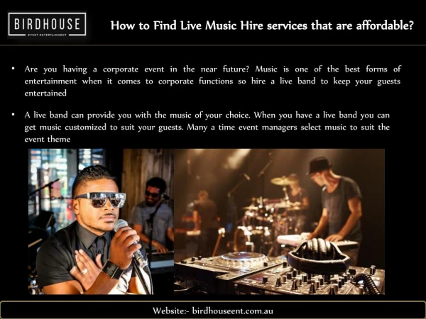 How to Find Live Music Hire services that are affordable
