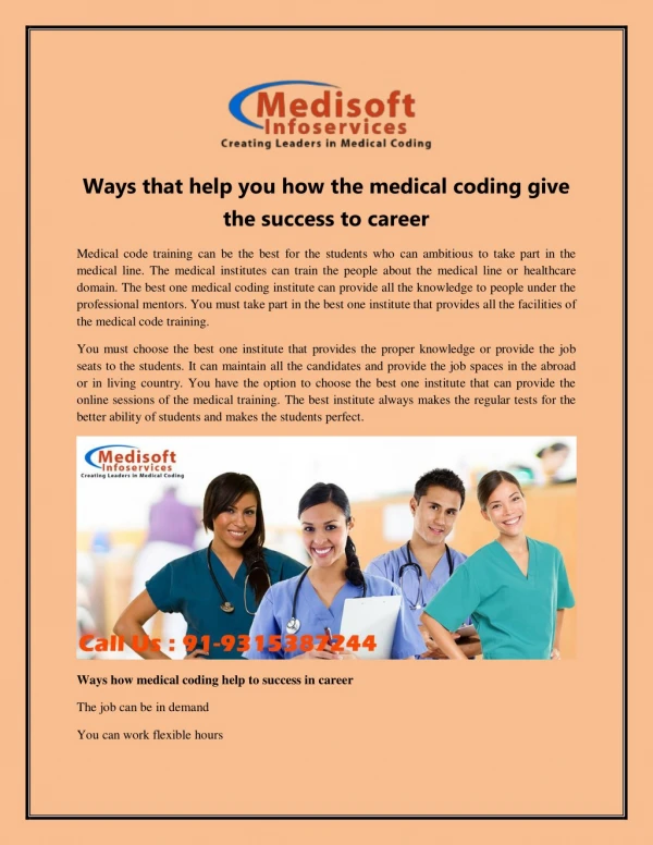 Ways that help you how the medical coding give the success to Career