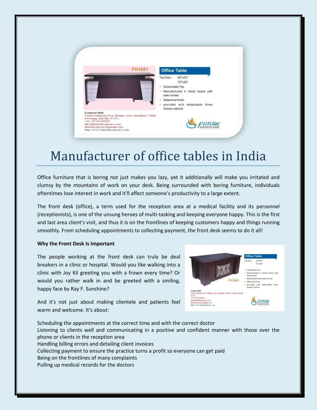 manufacturer of office tables in india
