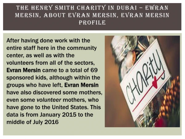 10 Most Frequently Viewed Charities in Dubai - Ewran mersin, About evran mersin, Evran mersin profile