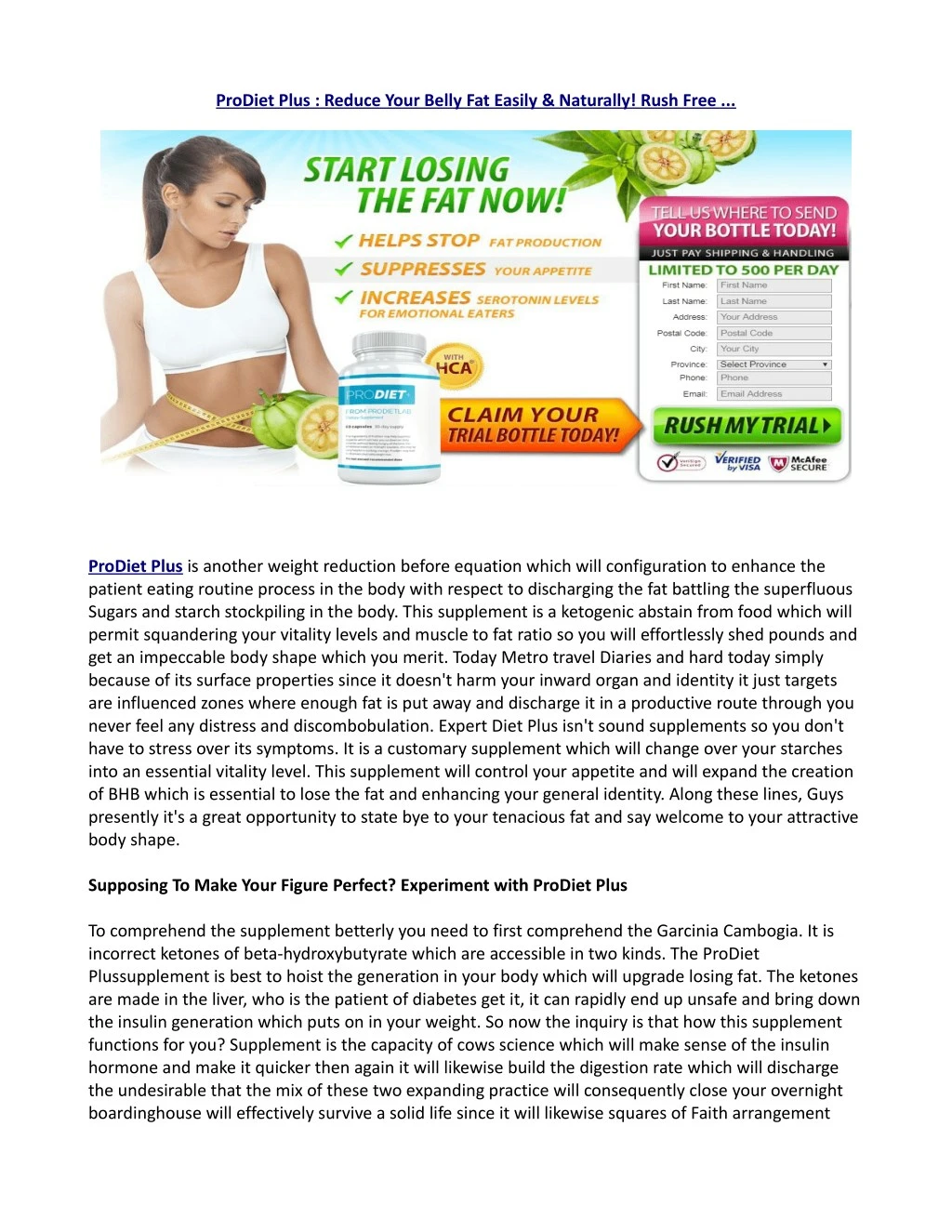 prodiet plus reduce your belly fat easily