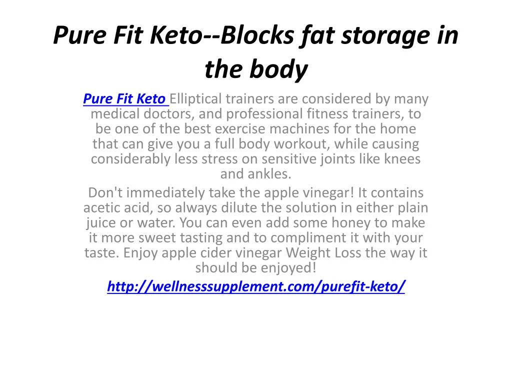 pure fit keto blocks fat storage in the body
