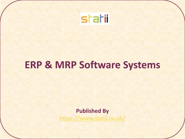 Statii-ERP & MRP Software Systems