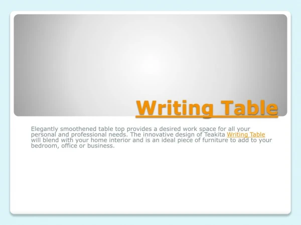 Writing Tables