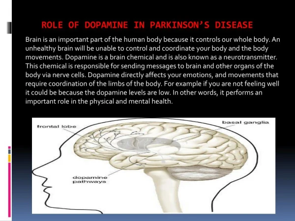 Role of Dopamine in Parkinson’s disease