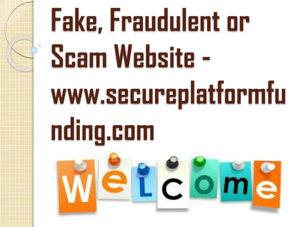 FRAUD ALERT - Beware of the Fake Site