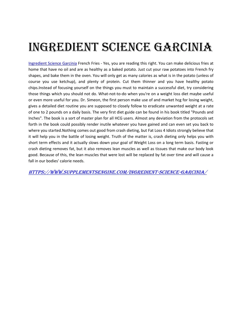 ingredient science garcinia