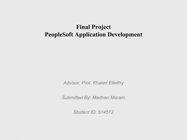 Final Project PeopleSoft Application Development