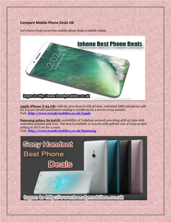 Compare Mobile Phone Deals UK