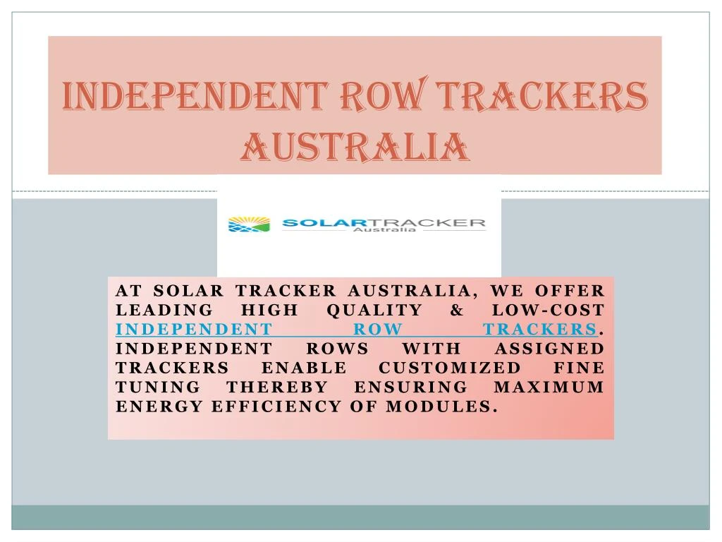 independent row trackers australia