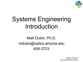 Systems Engineering Introduction - slide 1