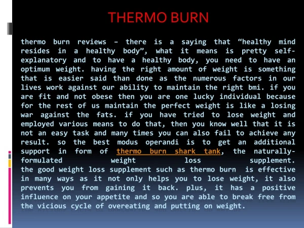 Where To Buy Thermo Burn Reviews Weight Loss Pills.