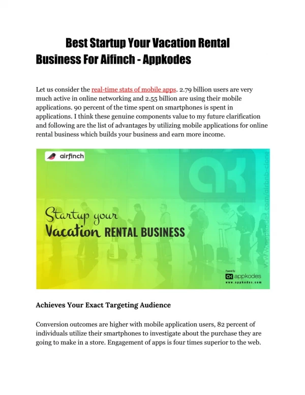 Best Startup Your Vacation rental Business - Appkodes