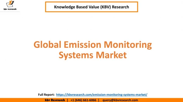 lobal Emission Monitoring Systems Market Size and Market Share