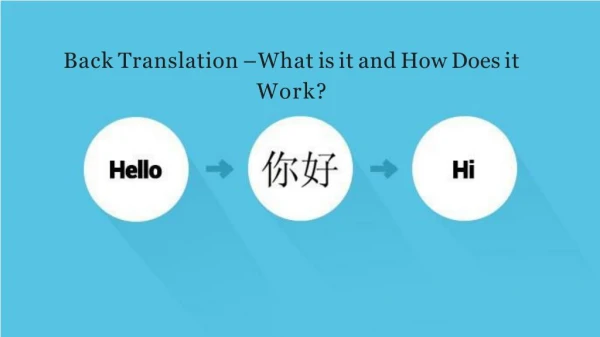 Back Translation â€“ What is it and How Does it Work?