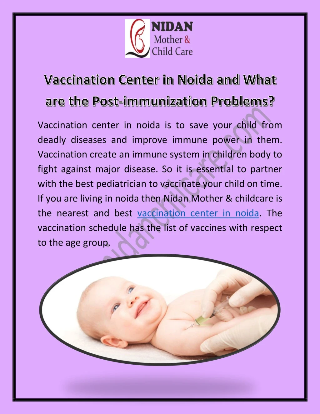 vaccination center in noida is to save your child