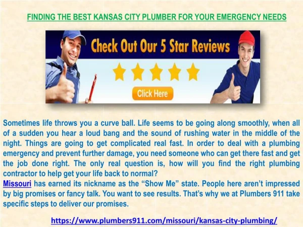 Licensed Kansas City Plumber plumbing Service in MO