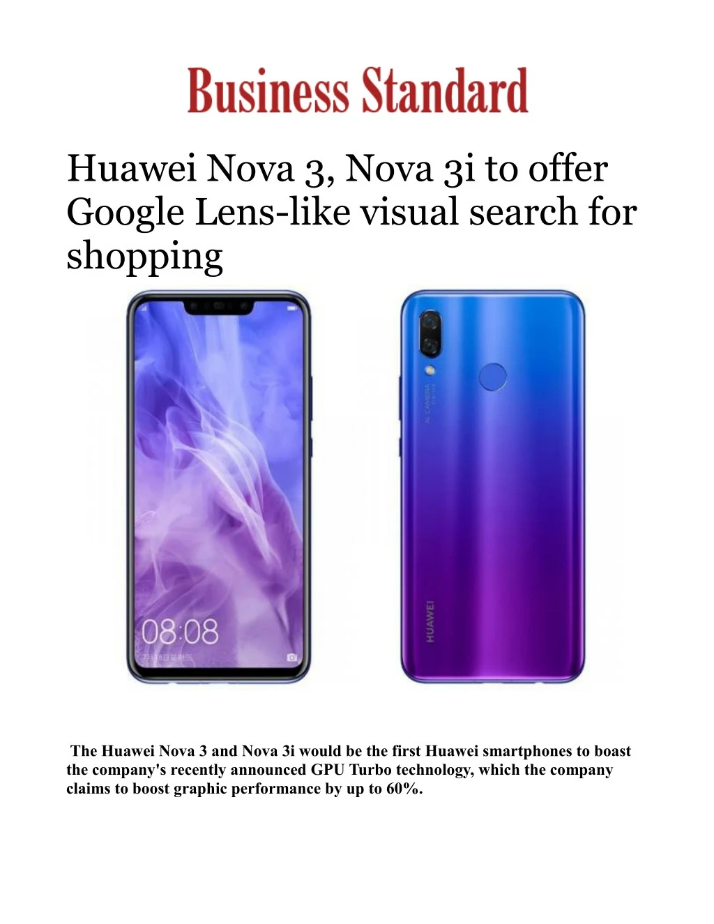 huawei nova 3 nova 3i to offer google lens like