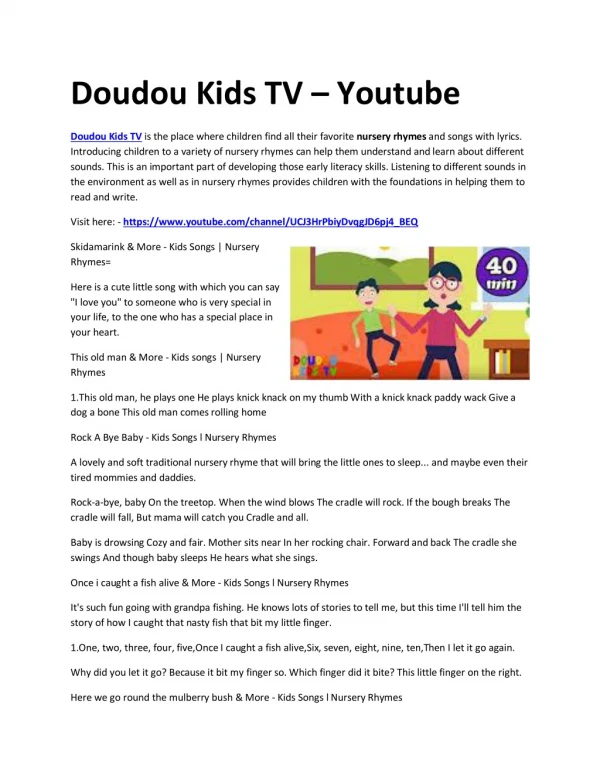Doudou Kids TV - Youtube