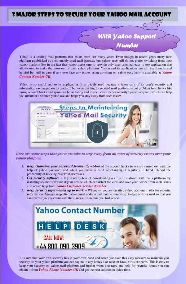 Major steps to secure your yahoo Mail Account