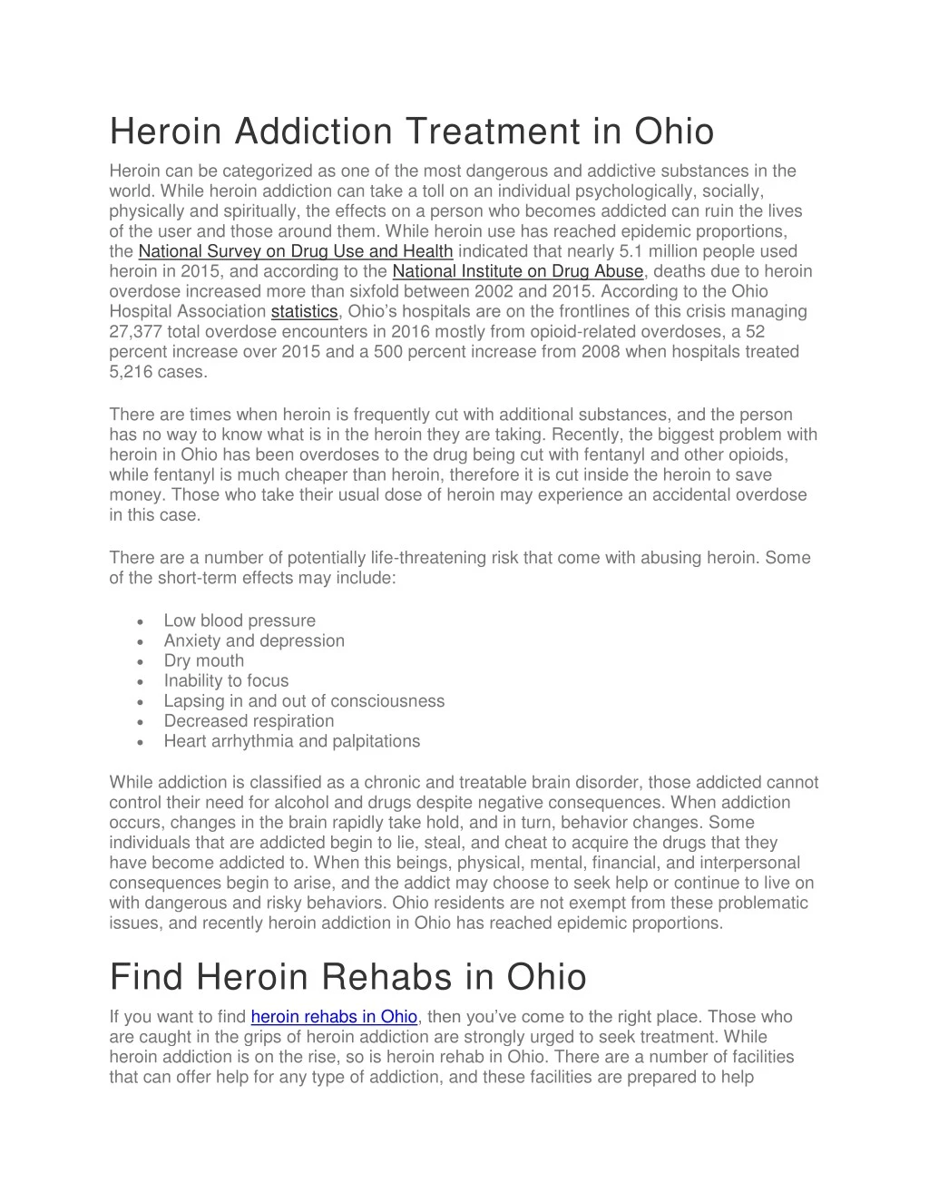 heroin addiction treatment in ohio heroin