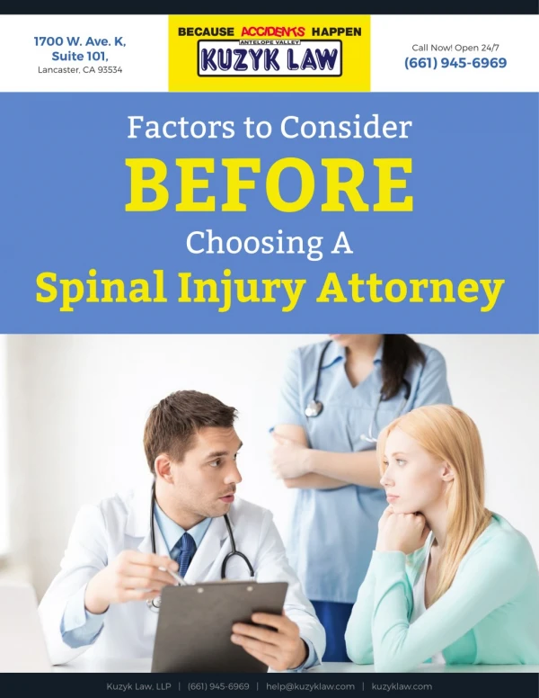 Factors to Consider Before Choosing a Spinal Injury Attorney