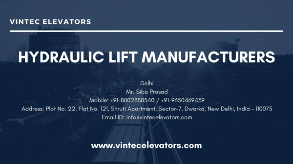 Hydraulic lift Manufacturers