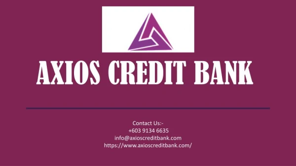 Banking & Financial Services - Axios Credit Bank