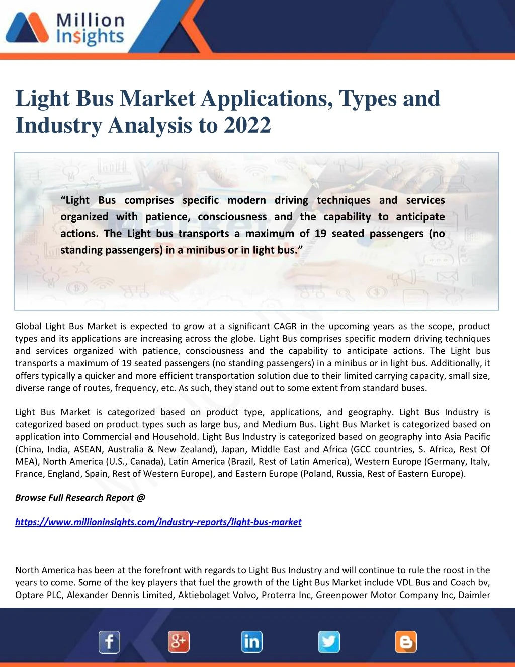 light bus market applications types and industry