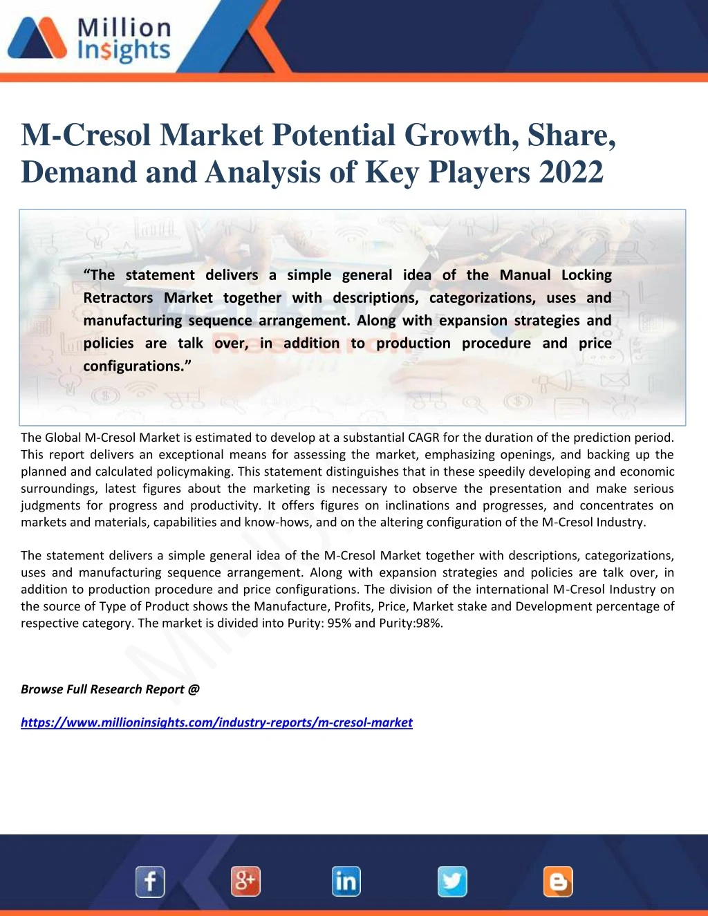 m cresol market potential growth share demand