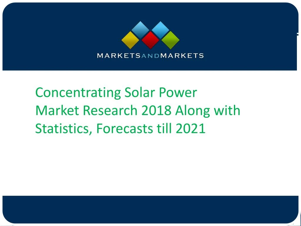 concentrating solar power market research 2018