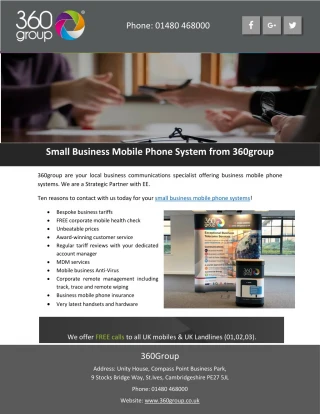 Small Business Mobile Phone System from 360group - slide 1