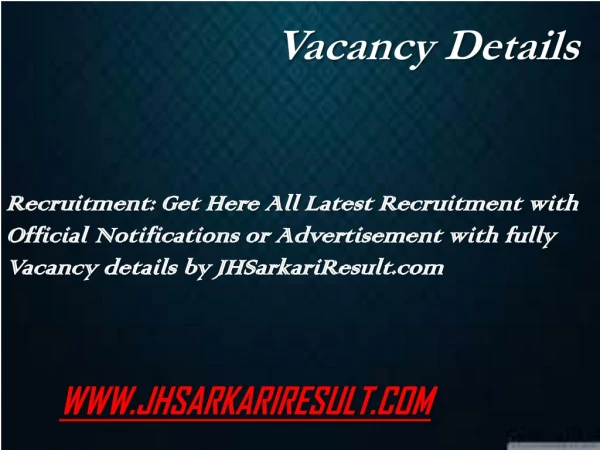 vacancy details