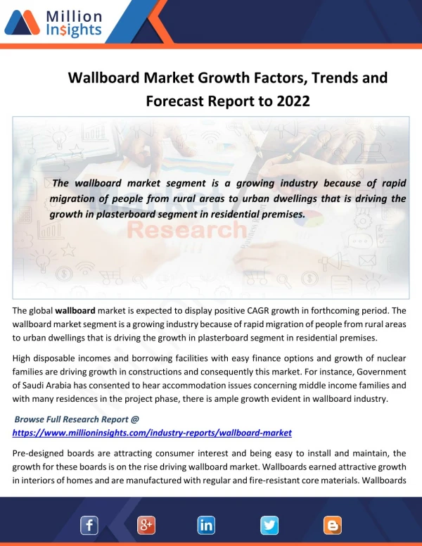 Wallboard Industry Share, Sourcing Strategy and Downstream Buyers 2017-2022