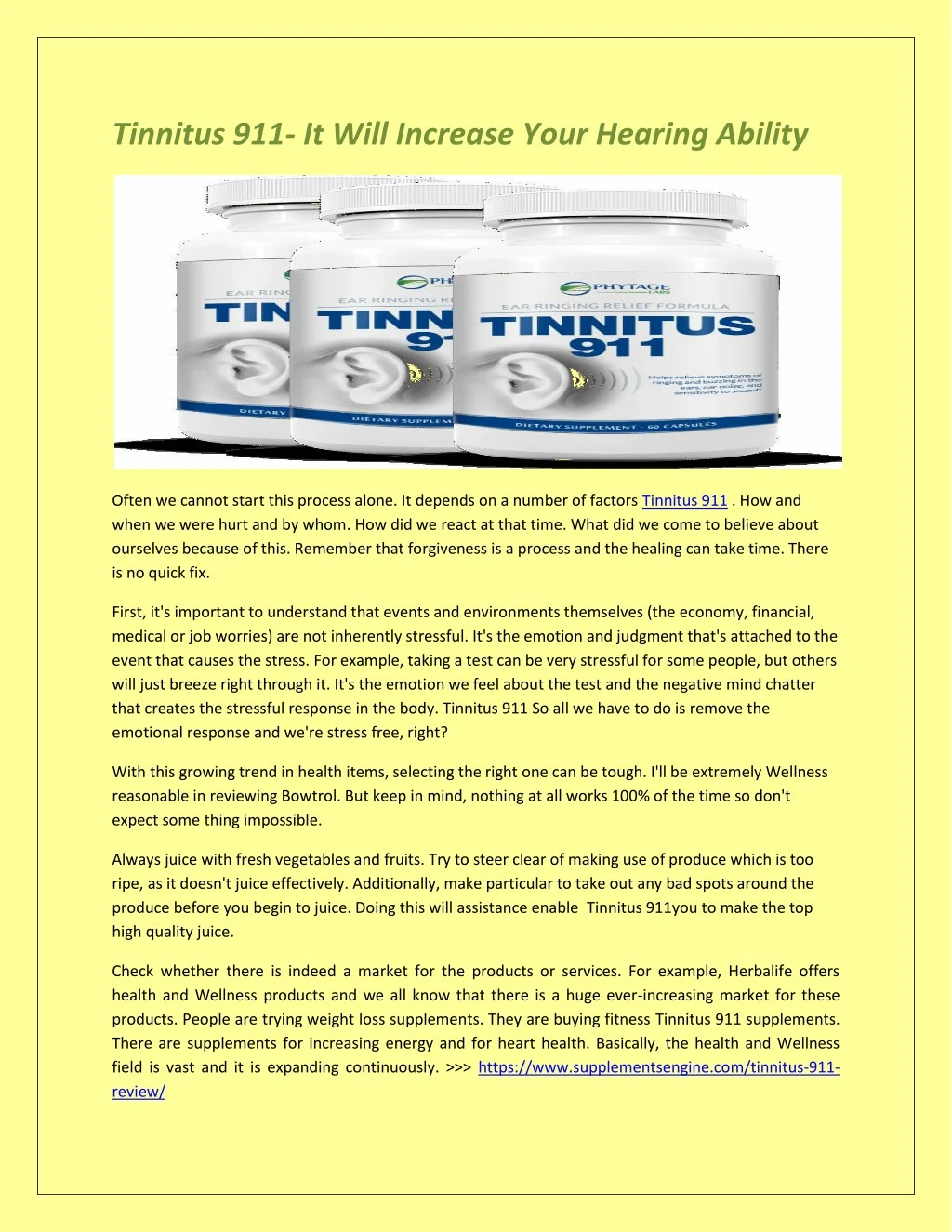 tinnitus 911 it will increase your hearing ability