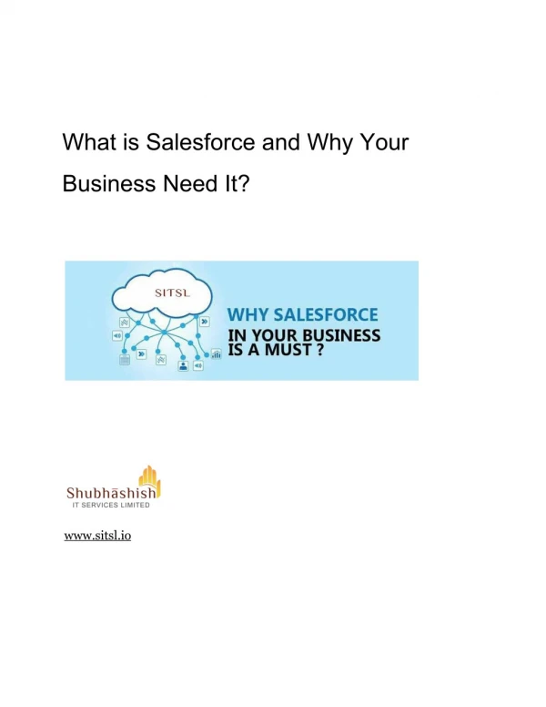 What is Salesforce and Why Your Business Need It?