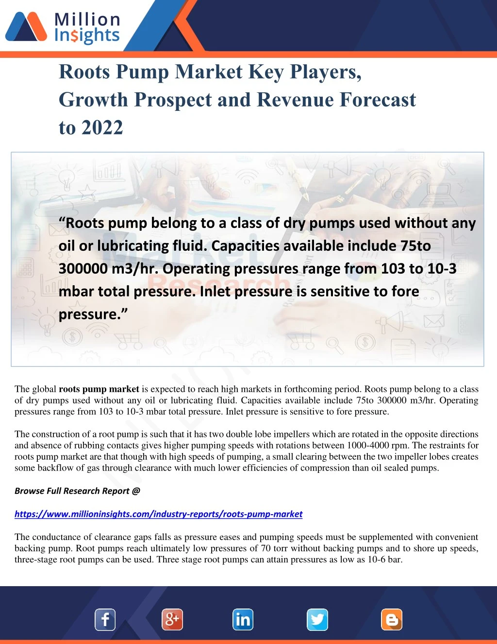 roots pump market key players growth prospect